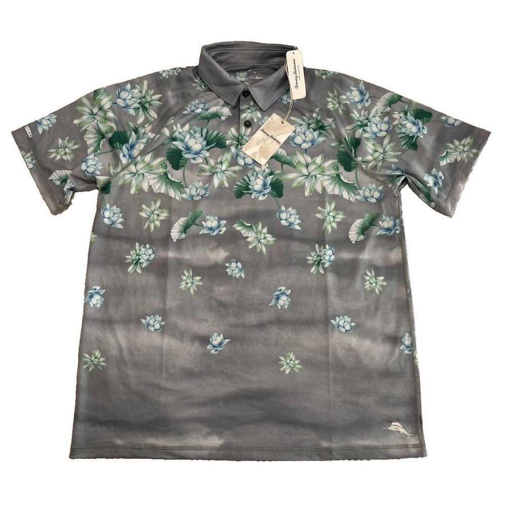 Tommy Bahama Men's L Sailing Lotus Golf Polo Shirt Stretch Casual IslandZone